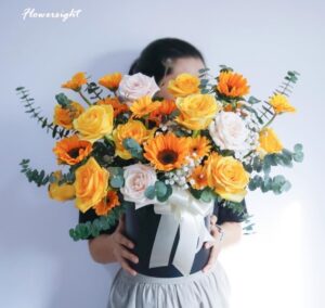 Su ket hop cua gio hoa huong duong va hoa hong min 1